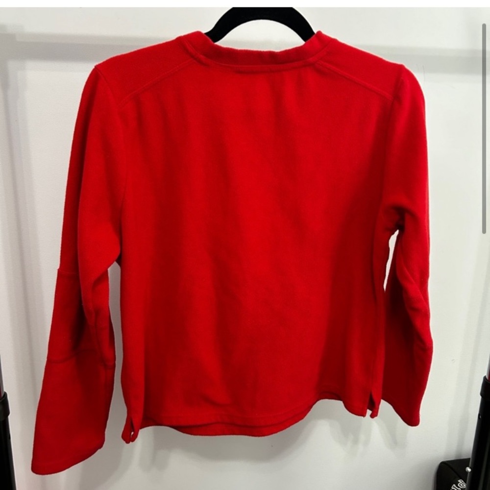 Vibrant Red V-Neck Sweater - Picture 4 of 10